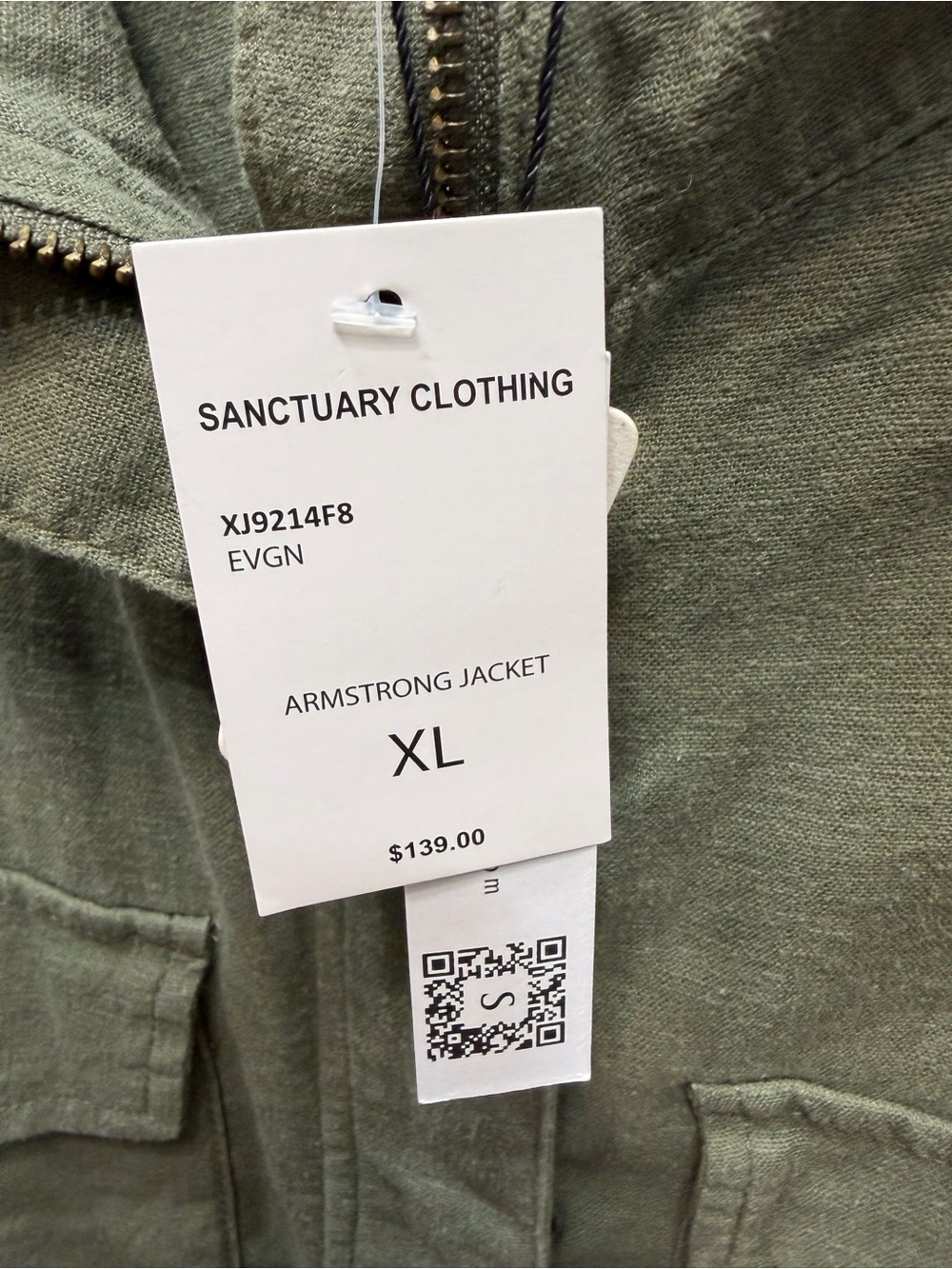 Sanctuary Armstrong Sage Green Linen Blend Utility Jacket XL NWT - Picture 10 of 13